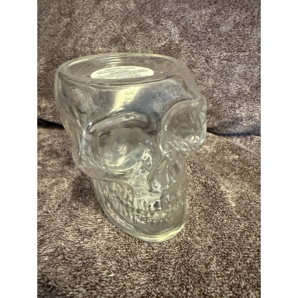 Bath and Body Works  Multi Color Light Up Glass Skull Pedestal 3 Wick Holder.